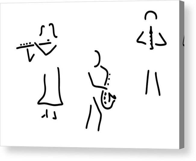 651x534 Transverse Flute Saxophone Flautist Wooden Acrylic Print