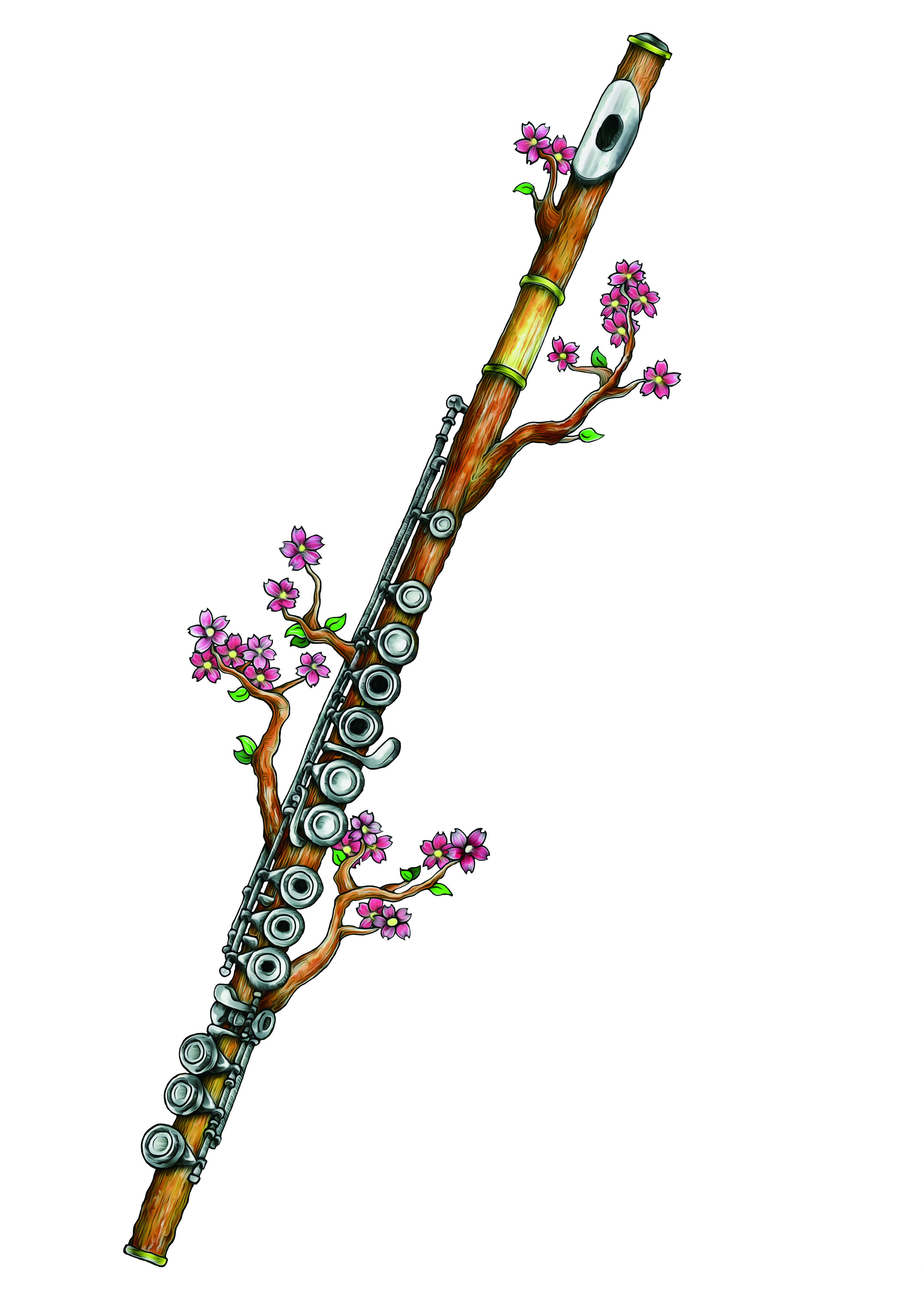 3510x4964 Cherry Blossoms Flute Band Stuff