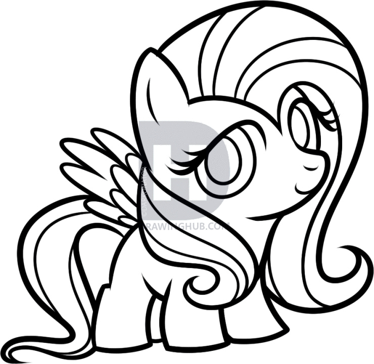 740x720 how to draw chibi fluttershy, step