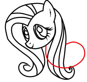 299x283 how to draw pony fluttershy