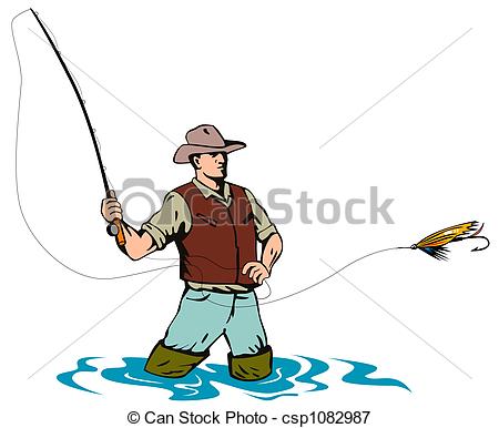 450x386 fly fishing illustration on fly fishing