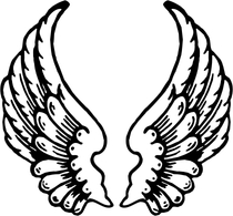 210x195 Angel Wings Flying Sticker