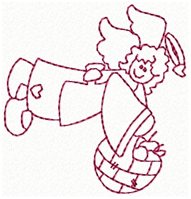 384x400 Flying Garden Angel Redwork