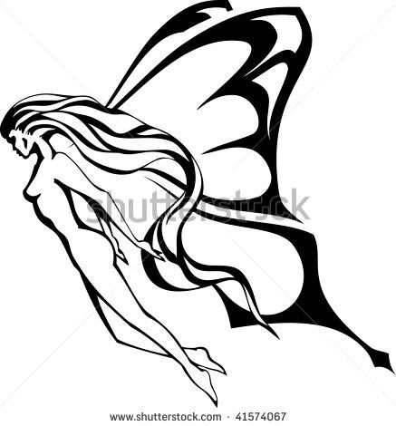 437x470 Flying Angel Silhouette Clipart