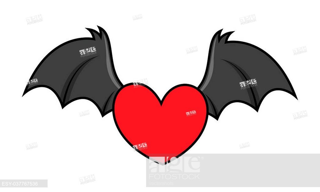 1049x630 Drawing Art Of Flying Evil Heart With Bat Wings