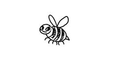 256x144 Cartoon Bee Flying Flipping Over Drawing Animation Stock