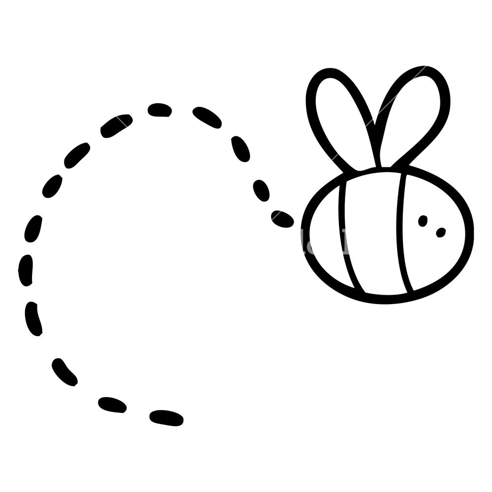 1000x1000 Cartoon Bee Flying Royalty Free Stock Image