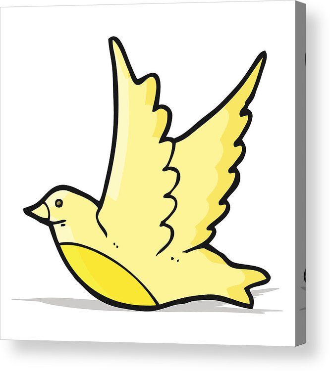 666x750 Cartoon Flying Bird Acrylic Print