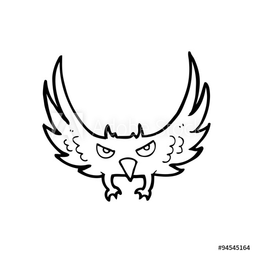 500x500 Line Drawing Cartoon Flying Bird