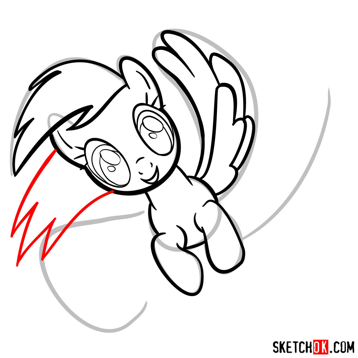 1200x1200 How To Draw Rainbow Dash In A Flight Mlp