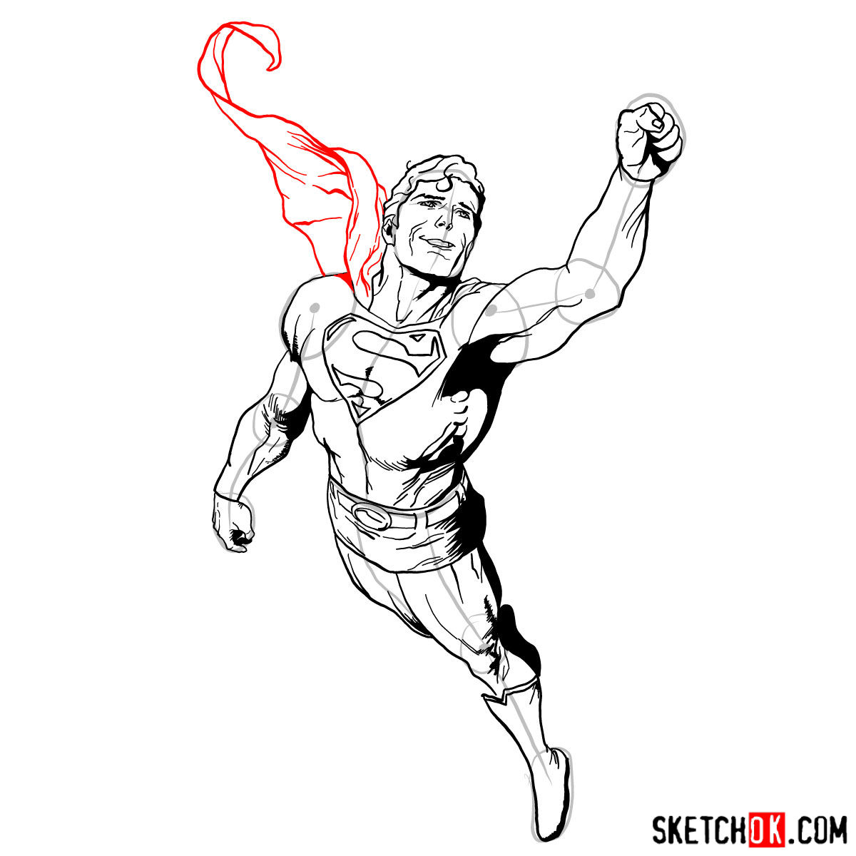 1200x1200 How To Draw Flying Superman