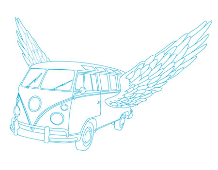 450x351 Flying Vw Bus Some Older Vector Illus Juicefoozle