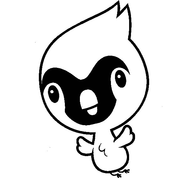 600x569 Cartoon Cute Baby Cardinal Chick Flying Coloring