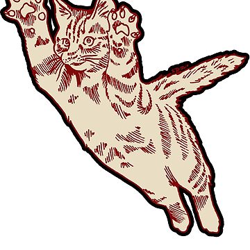360x360 flying cat in cream ampamp maroon sticker
