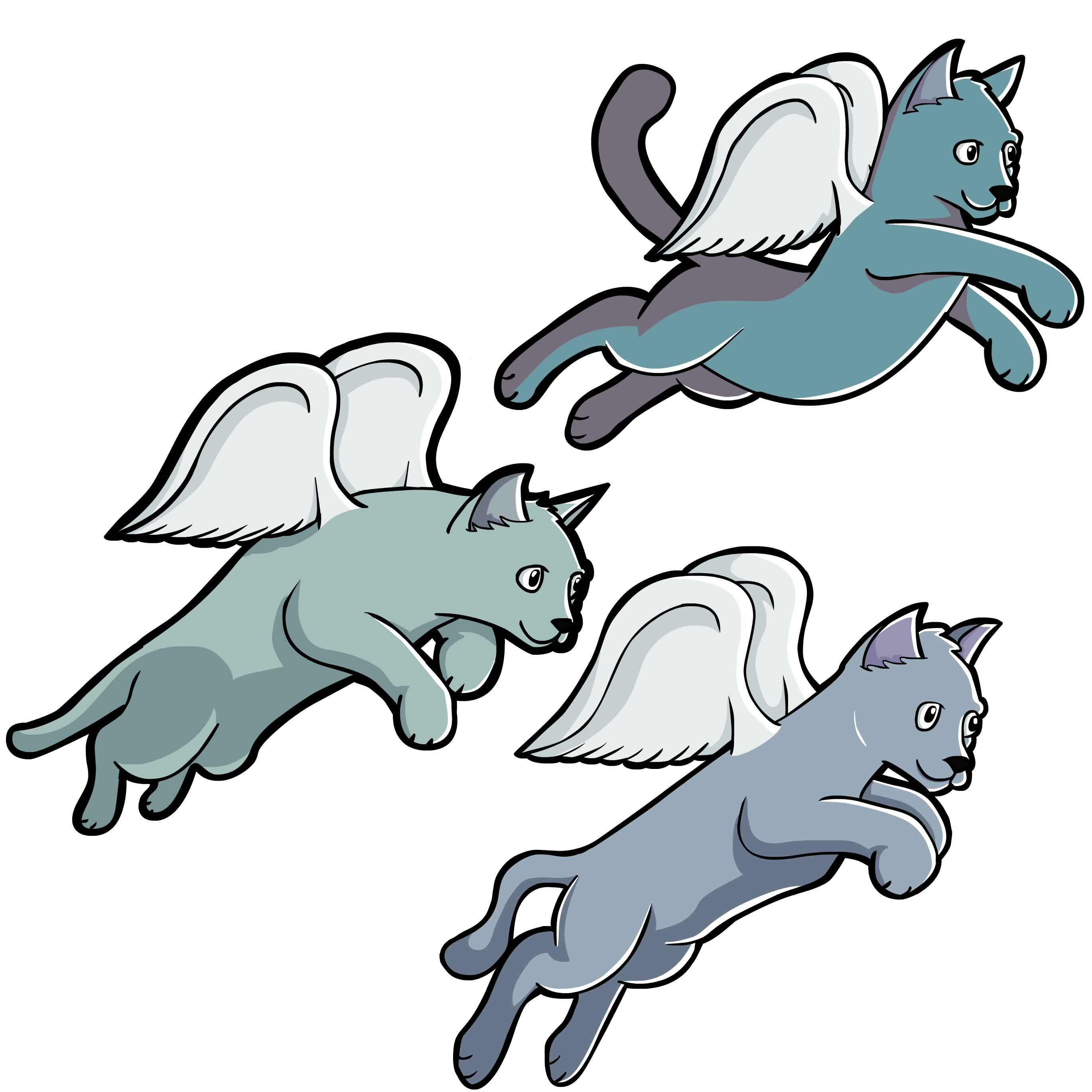 2738x2738 Flying Cats
