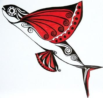 354x336 Flying Fish Drawing Flying Fish Art Tattoo Ideas