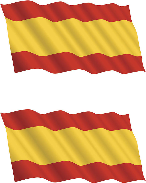 600x752 Spanish Flag Flying In The Wind Art Print