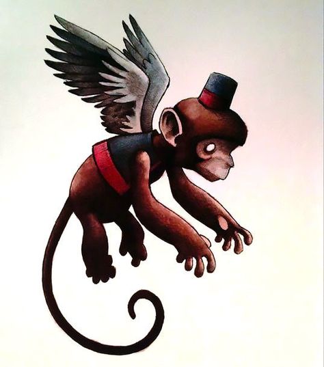 474x537 Flying Monkey Tattoo Design Flying Monkey Tattoo Monkey