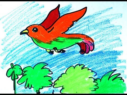 480x360 How To Draw Colorful Flying Birdby Pastel Color With Whatdrawing