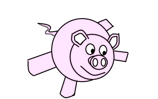 550x344 omg a flying pig! posters