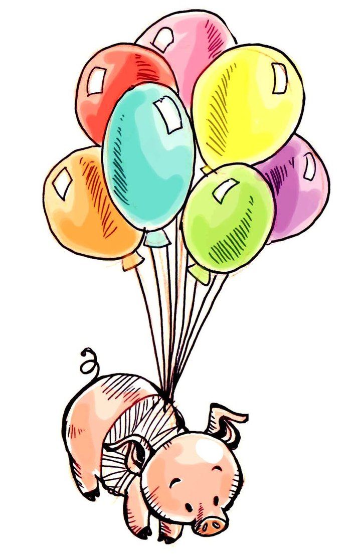 718x1113 Piggie With Balloons Nothin' But Pigs Part Flying