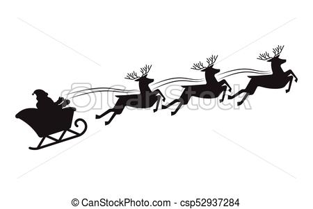 450x301 Santa Flying In A Sleigh With Reindeer Santa Claus Flying