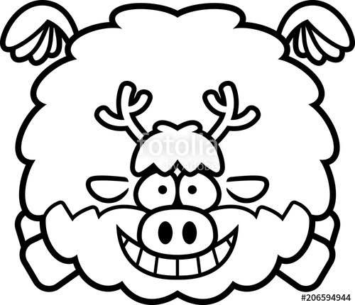 500x430 Flying Cartoon Reindeer Stock Image And Royalty Free Vector