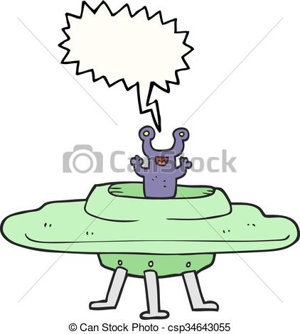 422x470 freehand drawn speech bubble cartoon flying saucer clipart vector