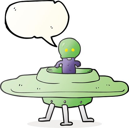 417x414 speech bubble cartoon flying saucer premium clipart