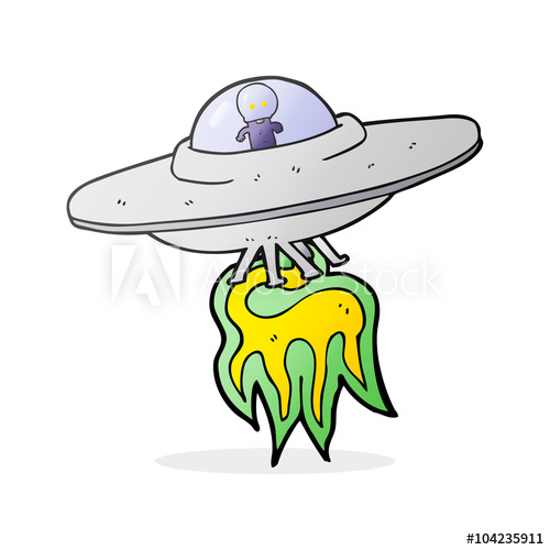 500x500 cartoon alien flying saucer