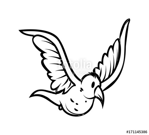 500x453 Cartoon Flying Bird Vector Shape Stock Image And Royalty Free
