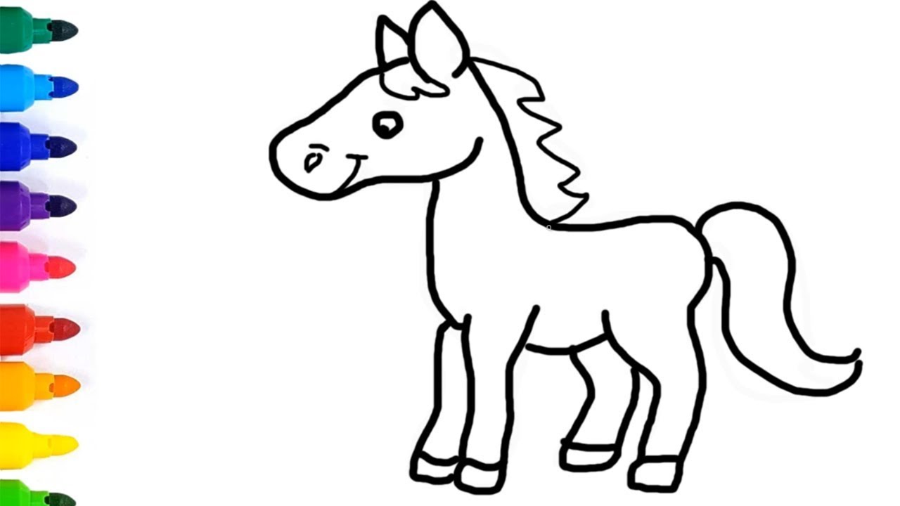 1280x720 Learn Coloring And Drawing Cute Foal, Colors For Kids
