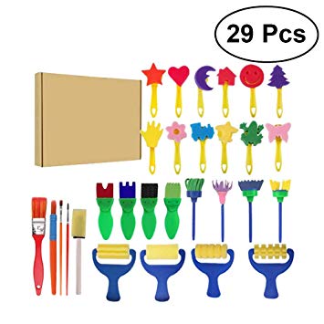 355x355 Yeahibaby Sponge Paint Brush Set Kids Painting Foam Brushes