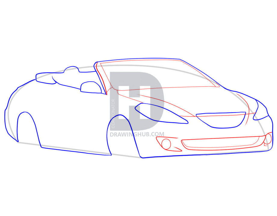 921x720 How To Draw A Convertible, Step