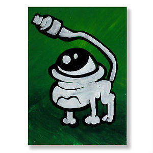 300x300 Original Drawing Aceo Froggy Fog Green Animal Abstract Art