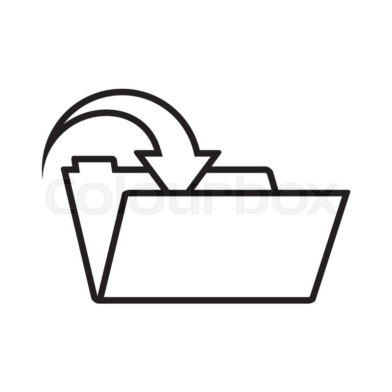 800x800 Silhouette Folder With Arrow Inside Stock Vector Colourbox