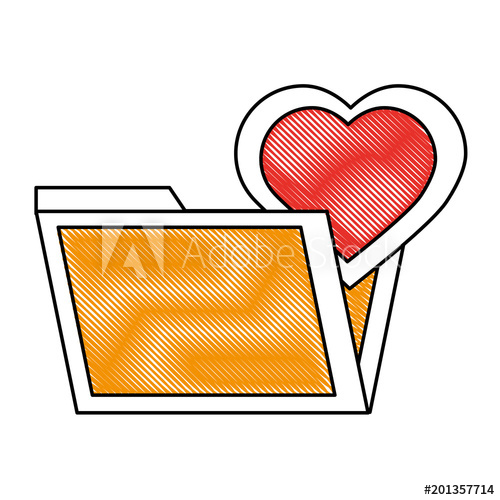 500x500 Folder Heart In Love Romantic Social Media Vector