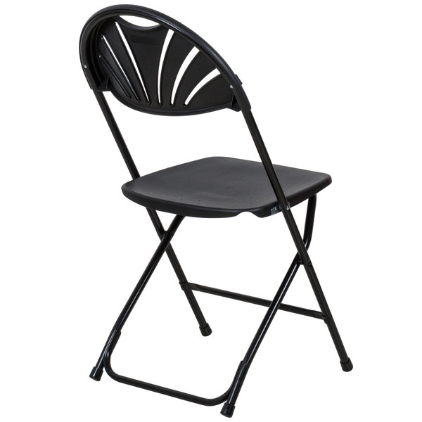 600x600 Lancaster Table Seating Black Plastic Fan Back Folding Chair