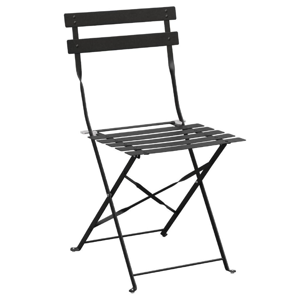 1024x1024 Bolero Black Pavement Style Steel Folding Chairs