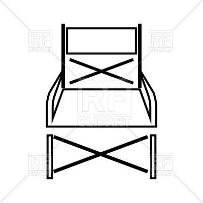 400x400 Simple Folding Chair On White Background Vector Image Of Objects