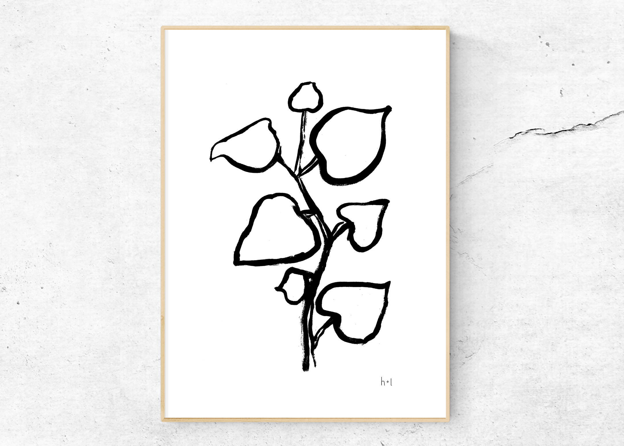 2172x1551 Hibiscus Leaves Poster Digital Download Line Drawing Ink Etsy