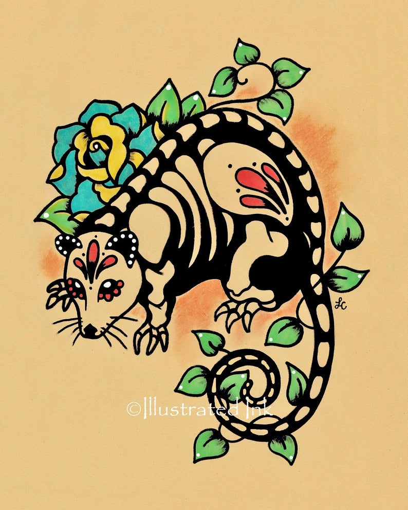 794x992 day of the dead possum mexican folk art dia de los muertos etsy