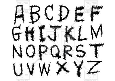 400x283 Hand Drawn Letters Alphabet Written With Brush Vector Image