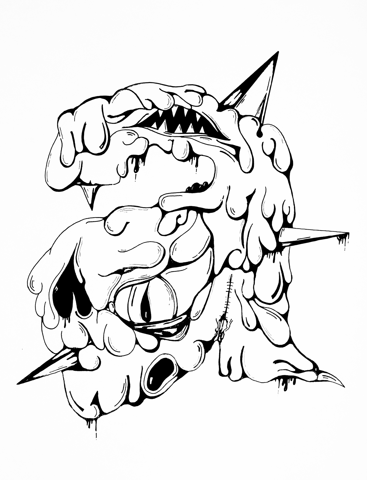 1200x1568 Monster Fonts Hand Drawn Type Faces On Behance