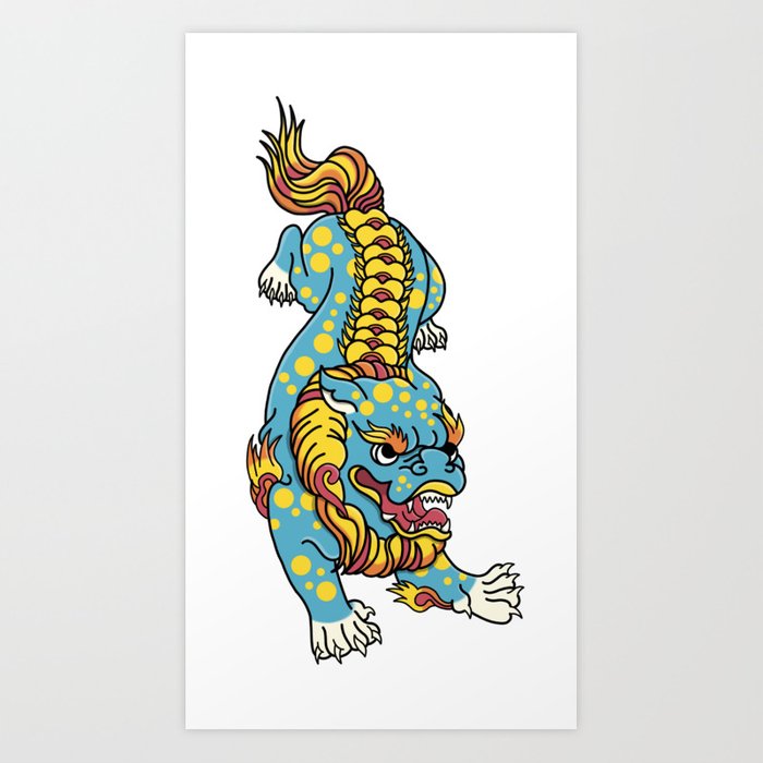 700x700 foo dog art print