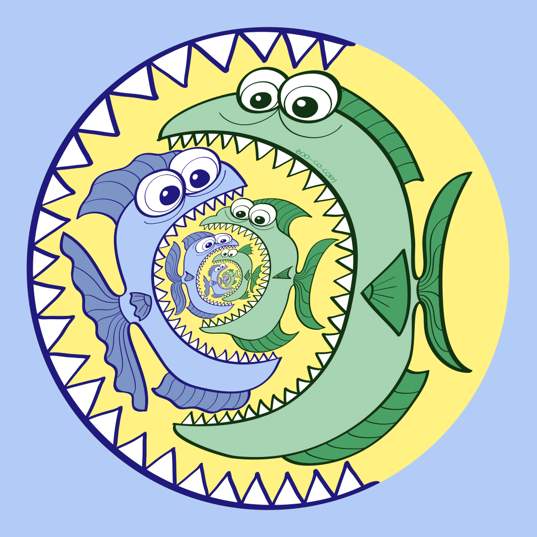 1080x1080 Voracious Fishes Eating The Smaller One In A Big Food Chain