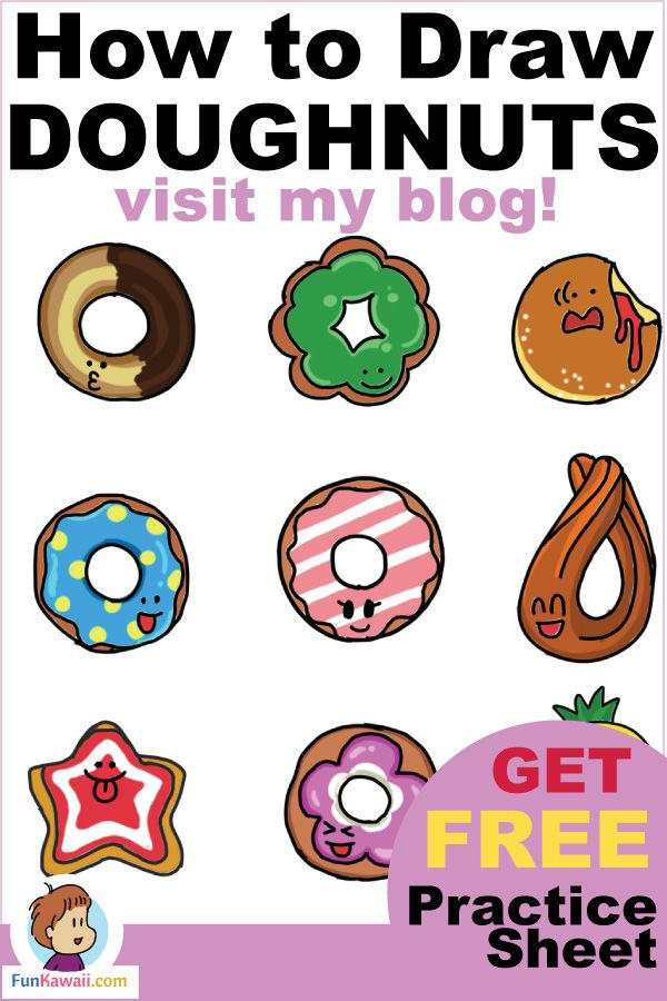 600x900 Kawaii Cute Food Doodle Doughnuts