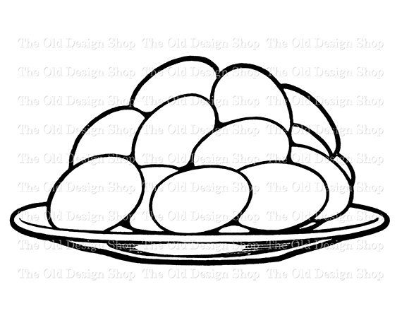 570x440 Eggs Stacked On Plate Vintage Food Clip Art