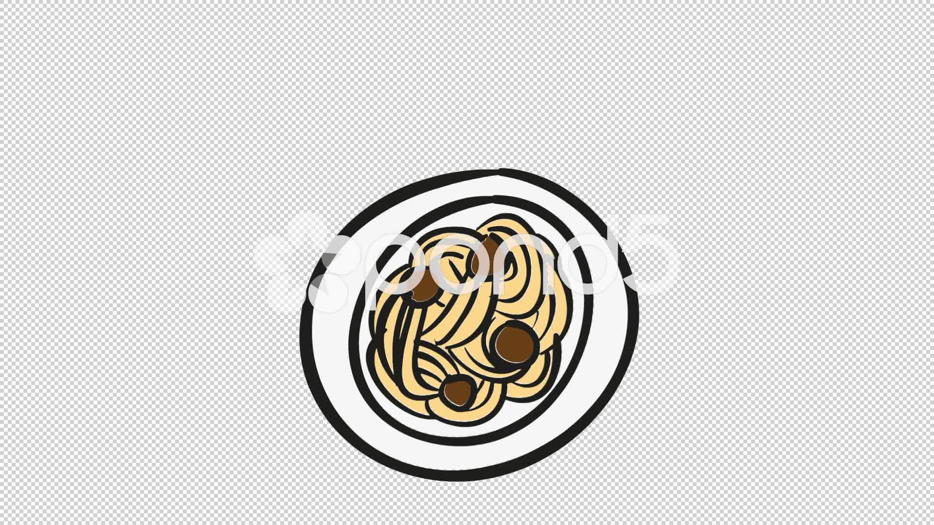 1920x1080 Food In A Plate Line Drawing Animation Transparent Background Hi