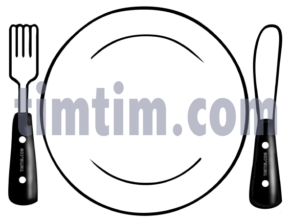 571x433 Free Drawing Of A Place Setting From The Category Cooking Food